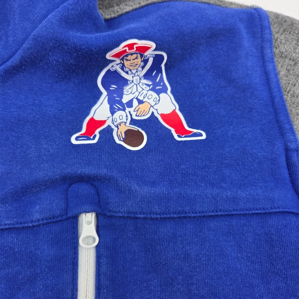 Nike NFL New England Patriots Pat Patriot Hoodie Blue Grey Mens Large Colorblock